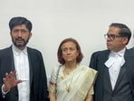 Environmentalist Sonam Wangchuk's wife, Gitanjali Angmo, with her legal team.