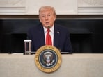 President Donald Trump speaks during a roundtable meeting on antifa in the State Dining Room at the White House President Donald Trump speaks during a roundtable meeting on antifa in the State Dining Room at the White House