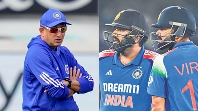Ajit Agarkar is facing the heat of the fans as Indian ODI team has also entered transitional phase with uncertainity over Virat Kohli and Rohit Sharma's ODI participation. (PTI and AFP Image) Ajit Agarkar is facing the heat of the fans as Indian ODI team has also entered transitional phase with uncertainity over Virat Kohli and Rohit Sharma's ODI participation. (PTI and AFP Image)