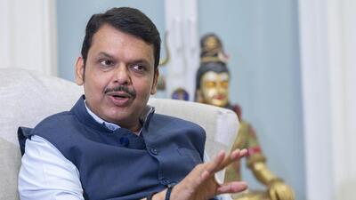 Mumbai, India - June 29, 2023: Dy CM Devendra Fadnavis interacts during his interview at Sagar Bunglow, in Mumbai, India, on Thursday, June 29, 2023. (Photo by Anshuman Poyrekar/ Hindustan Times) (Hindustan Times) Mumbai, India - June 29, 2023: Dy CM Devendra Fadnavis interacts during his interview at Sagar Bunglow, in Mumbai, India, on Thursday, June 29, 2023. (Photo by Anshuman Poyrekar/ Hindustan Times) (Hindustan Times)