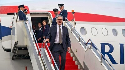 United Kingdom Prime Minister Keir Starmer arrives at Chhatrapati Shivaji Maharaj International Airport in Mumbai. (PTI) United Kingdom Prime Minister Keir Starmer arrives at Chhatrapati Shivaji Maharaj International Airport in Mumbai. (PTI)