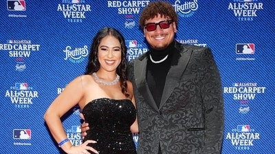 Josh Naylor and Chantel Collado. (X/@MLB) Josh Naylor and Chantel Collado. (X/@MLB)
