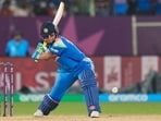 Richa Ghosh plays a shot during the ICC Women's Cricket World Cup match between India and South Africa Richa Ghosh plays a shot during the ICC Women's Cricket World Cup match between India and South Africa