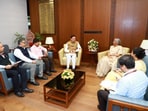 Chief Minister Pushkar Singh Dhami and Union Finance Minister Nirmala Sitharaman during a meeting in New Delhi to review key projects and financial proposals of Uttarakhand. Chief Minister Pushkar Singh Dhami and Union Finance Minister Nirmala Sitharaman during a meeting in New Delhi to review key projects and financial proposals of Uttarakhand.