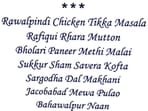 The photo of the menu shared by Union minister Kiren Rijiju. (HT PHOTO) The photo of the menu shared by Union minister Kiren Rijiju. (HT PHOTO)