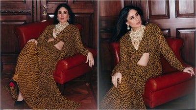 Kareena Kapoor stuns in leopard-print saree at Delhi event. (Instagram/@kareenakapoorkhan) Kareena Kapoor stuns in leopard-print saree at Delhi event. (Instagram/@kareenakapoorkhan)