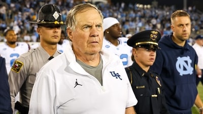 Head Coach Bill Belichick of the North Carolina Tar Heels said he is 'fully committed' to the team after speculative reports of his exit surface (Getty Images via AFP) Head Coach Bill Belichick of the North Carolina Tar Heels said he is 'fully committed' to the team after speculative reports of his exit surface (Getty Images via AFP)