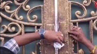 District officials, accompanied by Karnataka State Pollution Control Board personnel and police, removed the seal around 3 am on October 9. District officials, accompanied by Karnataka State Pollution Control Board personnel and police, removed the seal around 3 am on October 9.