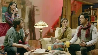 A still from the film Lord Curzon Ki Haveli featuring Arjun Mathur and Rasika Duggal.
