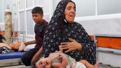 Wounded Palestinians receive treatment at Al-Shifa Hospital after being injured in an Israeli strike, amid an Israeli military operation, according to medics (REUTERS)
