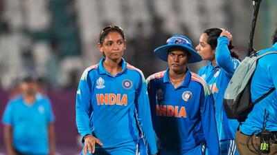 India captain Harmanpreet Kaur and teammates leave the field after their loss in the ICC Women's Cricket World Cup match against South Africa at Visakhapatnam. (AP) India captain Harmanpreet Kaur and teammates leave the field after their loss in the ICC Women's Cricket World Cup match against South Africa at Visakhapatnam. (AP)