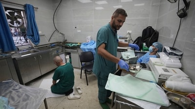 Israel's strikes have also targeted hospitals where doctors battle strikes, bombardment while trying to save as many lives as possible. Hospitals such as Al Shifa Hospital in Gaza City has been the centre of many strikes. (AP) Israel's strikes have also targeted hospitals where doctors battle strikes, bombardment while trying to save as many lives as possible. Hospitals such as Al Shifa Hospital in Gaza City has been the centre of many strikes. (AP)