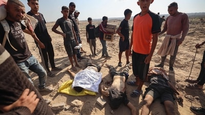 Amid Israel's aid blockade in the strip, Palestinians have been driven to sarvation and famine. With only the US and Israel-backed Gaza Humanitarian Foundation (GHF) allowed to set up distribution centres, several civilians were also subject to Israeli fire and killed while waiting for life-essential aid, (AFP) Amid Israel's aid blockade in the strip, Palestinians have been driven to sarvation and famine. With only the US and Israel-backed Gaza Humanitarian Foundation (GHF) allowed to set up distribution centres, several civilians were also subject to Israeli fire and killed while waiting for life-essential aid, (AFP)