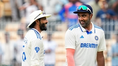 Ravichandran Ashwin and Ravindra Jadeja in action for the Indian Test team. (PTI)