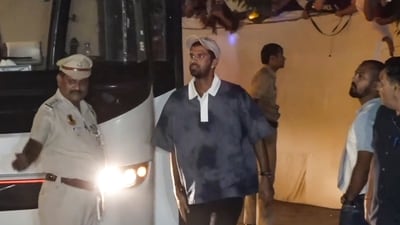 Washington Sundar arrives at Gambhir's residence. Sundar has turned into a favourite option for Gautam Gambhir given his all-round skills. (PTI) Washington Sundar arrives at Gambhir's residence. Sundar has turned into a favourite option for Gautam Gambhir given his all-round skills. (PTI)