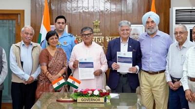 The governing council members of Chandigarh Citizens Foundation, led by Gen VP Malik, call on UT administrator Gulab Chand Kataria at the Raj Bhawan on Thursday. (HT Photo) The governing council members of Chandigarh Citizens Foundation, led by Gen VP Malik, call on UT administrator Gulab Chand Kataria at the Raj Bhawan on Thursday. (HT Photo)