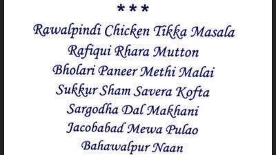 The photo of the menu shared by Union minister Kiren Rijiju. (HT PHOTO) The photo of the menu shared by Union minister Kiren Rijiju. (HT PHOTO)
