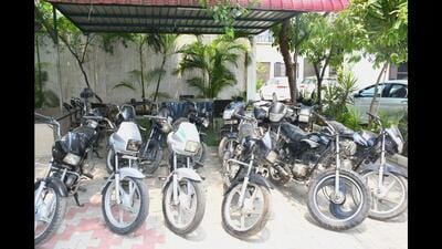 The police recovered 10 bikes so far, with further investigations underway. (HT Photo)