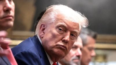 President Donald Trump at a cabinet meeting at the White House. (REUTERS)