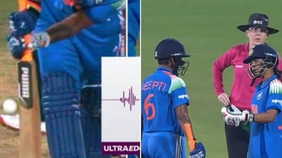 Deepti Sharma was dismissed for four runs Deepti Sharma was dismissed for four runs