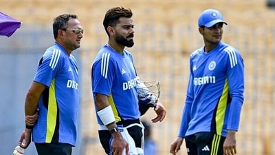 Ajit Agarkar, left and Shubman Gill, right, share very different viewpoints on Virat Kohli, middle, and Rohit Sharma (AFP)