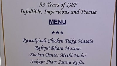Indian Air Force menu at 93rd anniversary celebrations