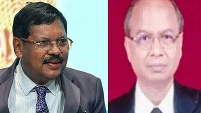 Chief Justice of India (CJI) BR Gavai and lawyer Rakesh Kishore. (File) Chief Justice of India (CJI) BR Gavai and lawyer Rakesh Kishore. (File)
