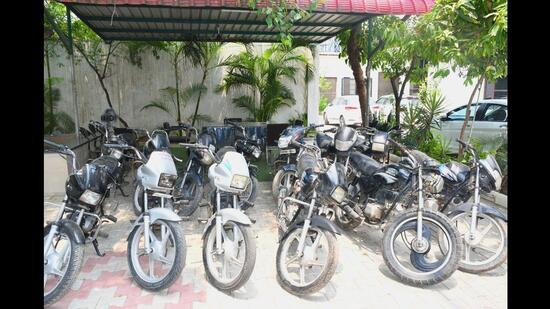 The police recovered 10 bikes so far, with further investigations underway. (HT Photo)