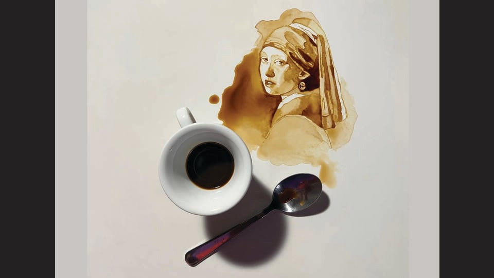 As a texture, coffee has a visual crunch that few other materials deliver. (INSTAGRAM/@BERNULIA)