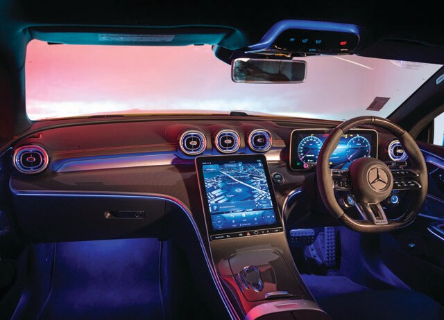 Inside, there’s a large portrait touchscreen and twin digital displays. Inside, there’s a large portrait touchscreen and twin digital displays.