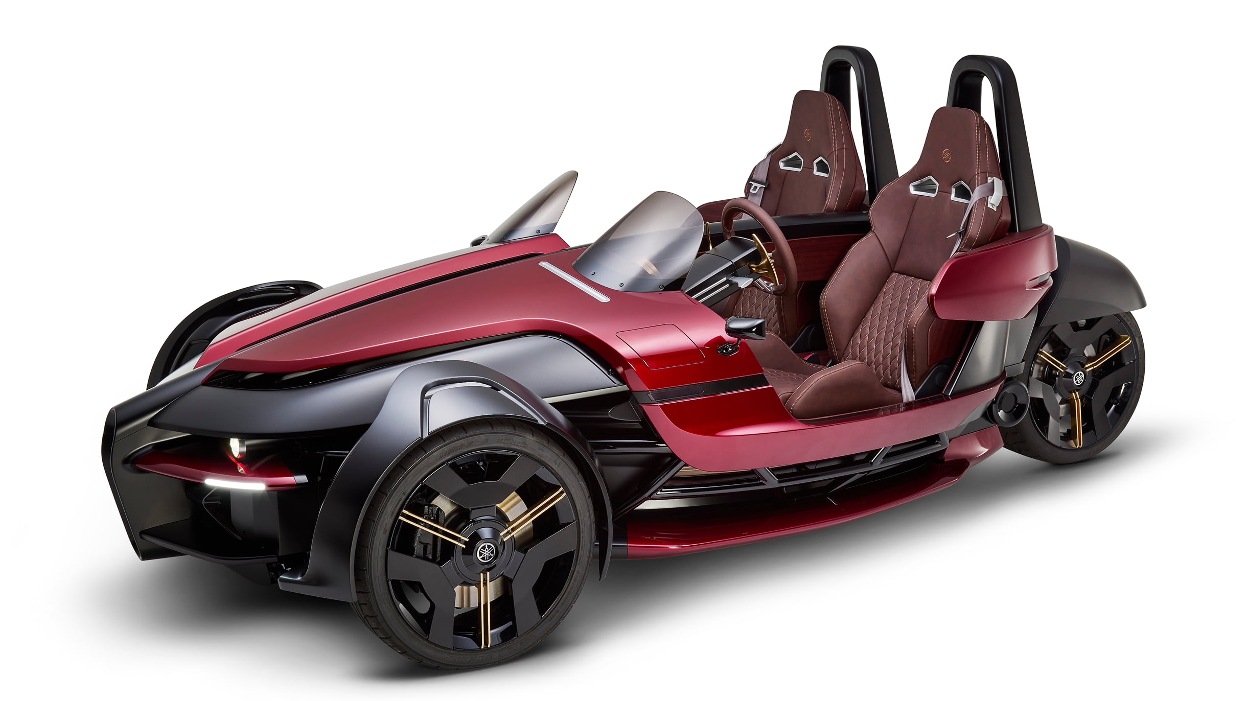 Yamaha Tricera is an electric trike that features a three-wheel steering system. Yamaha Tricera is an electric trike that features a three-wheel steering system.