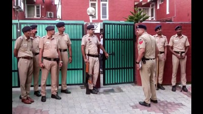 A six-member SIT arrives at the residence of the IPS officer Y Puran Kumar to conduct probe in Chandigarh on Friday. (ANI Grab) A six-member SIT arrives at the residence of the IPS officer Y Puran Kumar to conduct probe in Chandigarh on Friday. (ANI Grab)