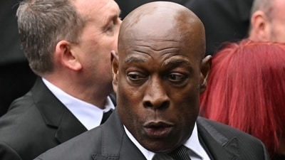 Former British boxing champion Frank Bruno arrived at Manchester Cathedral to attend the funeral of the late Ricky Hatton.. (Photo by Oli SCARFF / AFP) (AFP) Former British boxing champion Frank Bruno arrived at Manchester Cathedral to attend the funeral of the late Ricky Hatton.. (Photo by Oli SCARFF / AFP) (AFP)