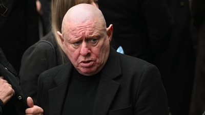 British singer Shaun Ryder attended the funeral of the late Ricky Hatton at Manchester Cathedral, joining others in paying tribute to the boxing legend. (Photo by Oli SCARFF / AFP) (AFP) British singer Shaun Ryder attended the funeral of the late Ricky Hatton at Manchester Cathedral, joining others in paying tribute to the boxing legend. (Photo by Oli SCARFF / AFP) (AFP)
