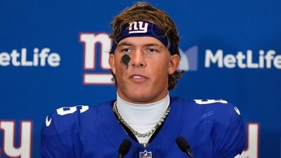 Jaxson Dart's impressive performance in the Giants' 34-17 win over the Eagles brought pride to his parents. (AP Photo/Yuki Iwamura) (AP) Jaxson Dart's impressive performance in the Giants' 34-17 win over the Eagles brought pride to his parents. (AP Photo/Yuki Iwamura) (AP)
