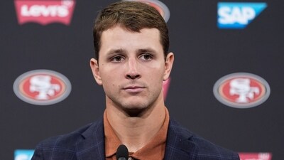San Francisco 49ers quarterback Brock Purdy suffered a toe injury. (AP)
