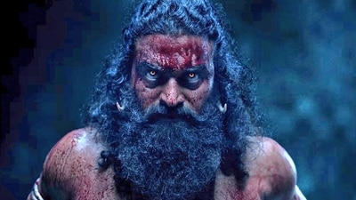 Kantara Chapter 1 box office collection day 8: Rishab Shetty in a still from the period film. Kantara Chapter 1 box office collection day 8: Rishab Shetty in a still from the period film.