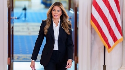 US First Lady Melania Trump at the Grand Foyer of the White House in Washington, DC on Friday, October 10. (Bloomberg)