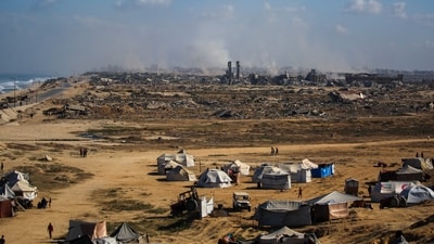 The Israeli army said that its troops had ceased fire at noon (0900 GMT) "in preparation for the ceasefire agreement and the return of hostages."&nbsp; (AFP)