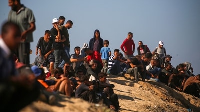 Israeli forces declared a ceasefire and withdrew from some positions in Gaza on Friday, as thousands of displaced Palestinians began to trek home and the families of October 7 hostages awaited news.&nbsp; (AFP)