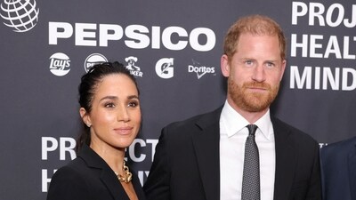 Prince Harry and Meghan Markle were named Humanitarians of the Year by the nonprofit Project Healthy Minds. (Getty Images via AFP) Prince Harry and Meghan Markle were named Humanitarians of the Year by the nonprofit Project Healthy Minds. (Getty Images via AFP)