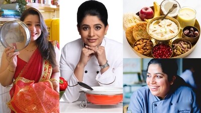 Chef Natasha Gandhi, Chef Pankaj Bhadouria and Chef Himani Sharma share the Karwa Chauth food tradition (Instagram) Chef Natasha Gandhi, Chef Pankaj Bhadouria and Chef Himani Sharma share the Karwa Chauth food tradition (Instagram)