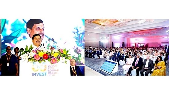 Chief Minister Dr Mohan Yadav interacts with industry leaders during the investment session in Mumbai.