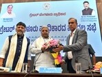 CM Siddaramaiah emphasized coordination among civic bodies at the inaugural meet of the Greater Bengaluru Authority in the Kempegowda Municipal Hall on Friday. (HT PHOTO)(HT_PRINT)