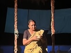 Sailaja Jayanthan, a daily-wage labourer, holds up a jar from her kitchen as she talks about the damage done to her home. Sailaja Jayanthan, a daily-wage labourer, holds up a jar from her kitchen as she talks about the damage done to her home.