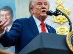 US President Donald Trump speaks in the Oval Office of the White House in Washington, DC, US, on Friday, Oct. 10, 2025.