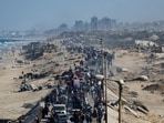 Palestinians displaced to southern Gaza by Israel’s invasion make their way north after a cease-fire. Palestinians displaced to southern Gaza by Israel’s invasion make their way north after a cease-fire.