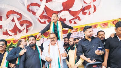Sapkal felicitates party worker shamed by BJP for posting morphed Modi images Sapkal felicitates party worker shamed by BJP for posting morphed Modi images