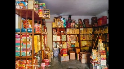 A raid under Section 163 of the BNSS led Ghaziabad police to uncover a massive illegal stock of firecrackers worth ₹6.25 crore. (HT Photo) A raid under Section 163 of the BNSS led Ghaziabad police to uncover a massive illegal stock of firecrackers worth ₹6.25 crore. (HT Photo)