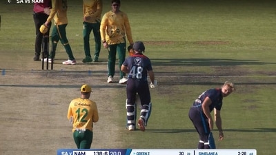 Namibia registers shock win over South Africa (Screengrab - Fancode ) Namibia registers shock win over South Africa (Screengrab - Fancode )